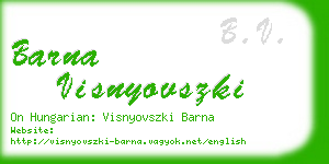 barna visnyovszki business card